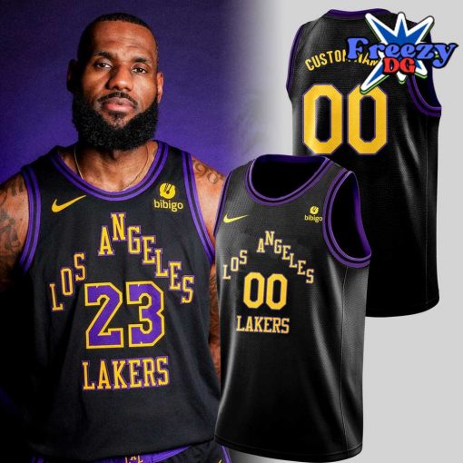 Los Angeles Lakers Black and Purple 2024 Basketball Jersey