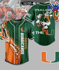 Miami Hurricanes Custom It’s All About The U Baseball Jersey