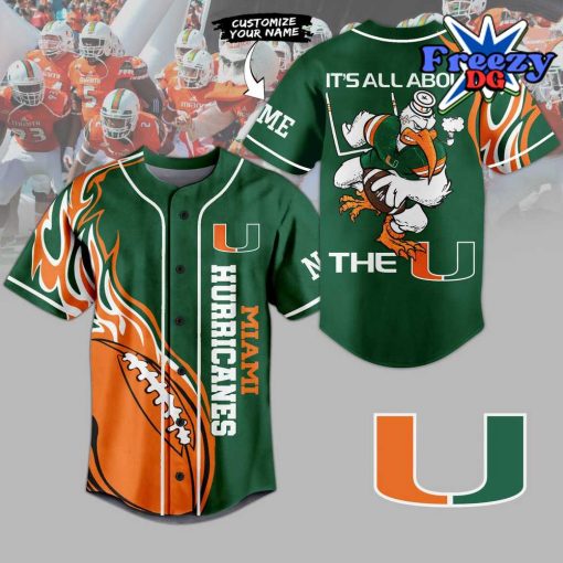 Miami Hurricanes Custom It’s All About The U Baseball Jersey