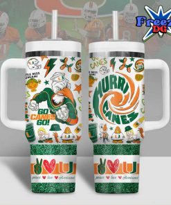 Miami Hurricanes Peace Love Stanley Tumbler Cup