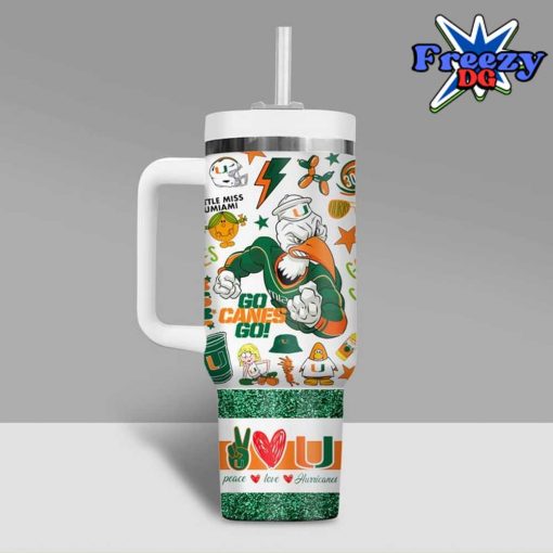 Miami Hurricanes Peace Love Stanley Tumbler Cup