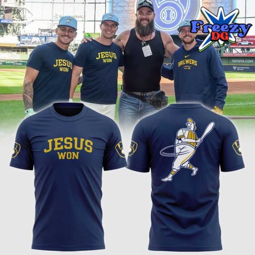 Milwaukee Brewers Baseball Jesus Won 2024 T-shirt