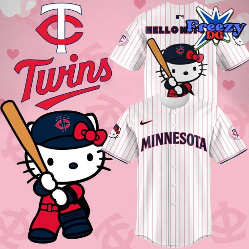 Minnesota Twins x Hello Kitty 2024 Stripe Baseball Jersey