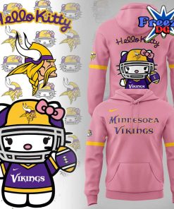 Minnesota Vikings x Hello Kitty 2024 Pink Hoodie