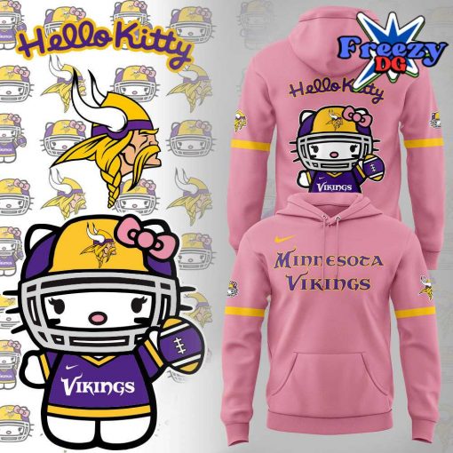 Minnesota Vikings x Hello Kitty 2024 Pink Hoodie