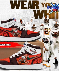 NFL Cleveland Browns Wear Your White Nike Air Jordan 1