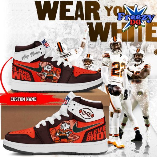 NFL Cleveland Browns Wear Your White Nike Air Jordan 1