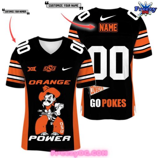 OSU Cowboys Go Pokes Customize Orange Football Jersey