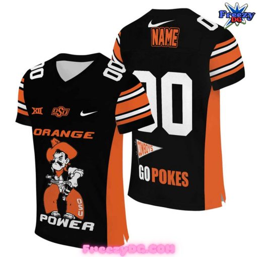 OSU Cowboys Go Pokes Customize Orange Football Jersey