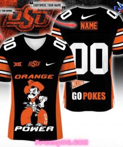 OSU Cowboys Go Pokes Customize Orange Football Jersey