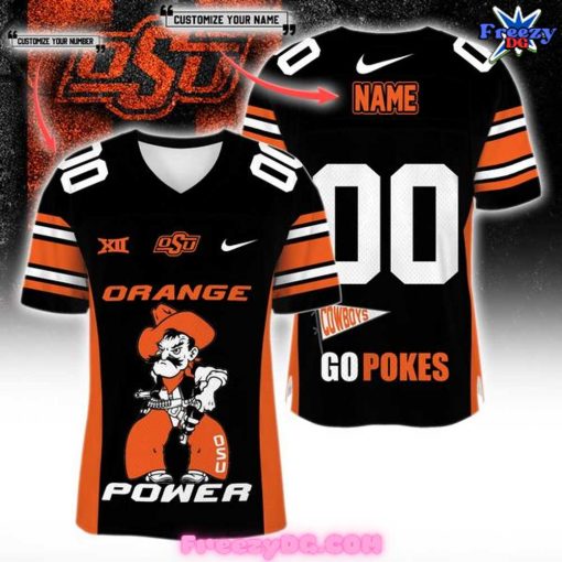 OSU Cowboys Go Pokes Customize Orange Football Jersey