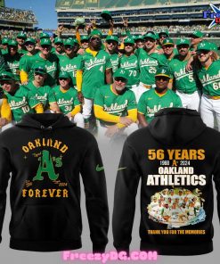 Oakland Athletics 56 Years 2024 Black Hoodie