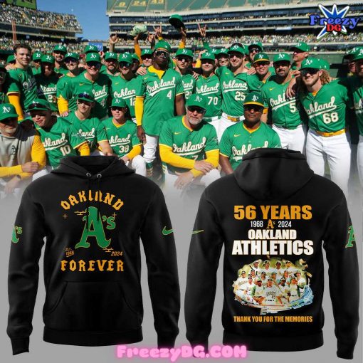 Oakland Athletics 56 Years 2024 Black Hoodie