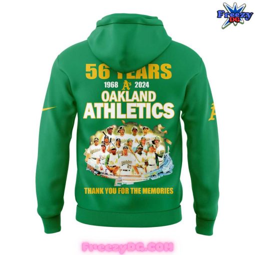 Oakland Athletics 56 Years 2024 Green Hoodie