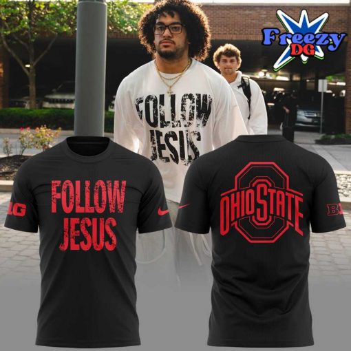 Ohio State Buckeyes Follow Jesus 2024 Black T-Shirt