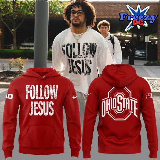 Ohio State Buckeyes Follow Jesus 2024 Red Hoodie