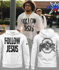 Ohio State Buckeyes Follow Jesus 2024 White Hoodie