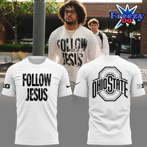 Ohio State Buckeyes Follow Jesus 2024 White T-Shirt