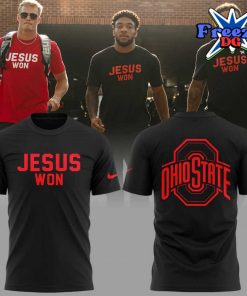 Ohio State Buckeyes Jesus Won 2024 Black T-Shirt