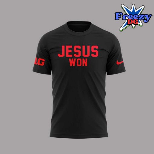 Ohio State Buckeyes Jesus Won 2024 Black T-Shirt