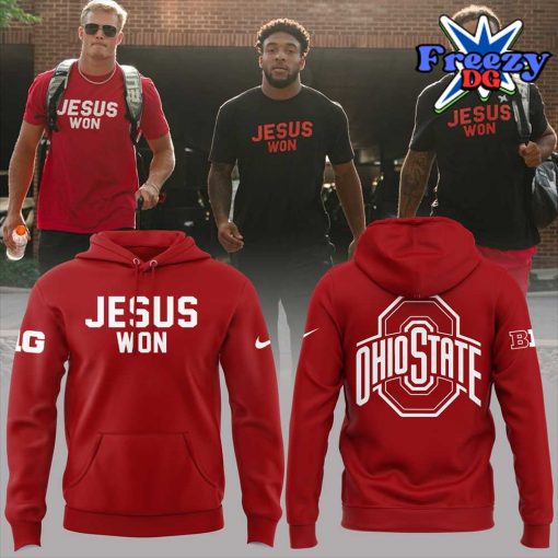 Ohio State Buckeyes Jesus Won 2024 Red Hoodie