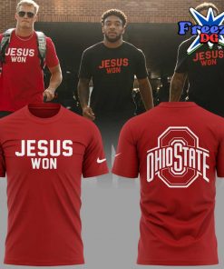 Ohio State Buckeyes Jesus Won 2024 Red T-Shirt