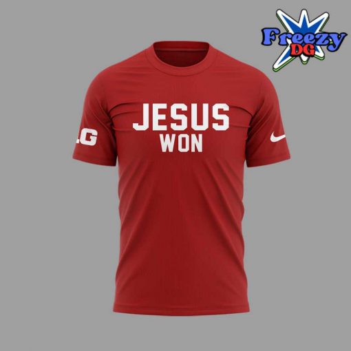 Ohio State Buckeyes Jesus Won 2024 Red T-Shirt