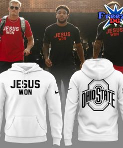 Ohio State Buckeyes Jesus Won 2024 White Hoodie