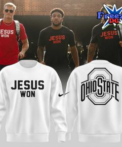 Ohio State Buckeyes Jesus Won 2024 White Sweatshirt