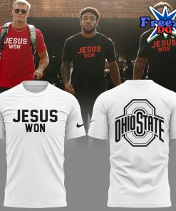 Ohio State Buckeyes Jesus Won 2024 White T-Shirt