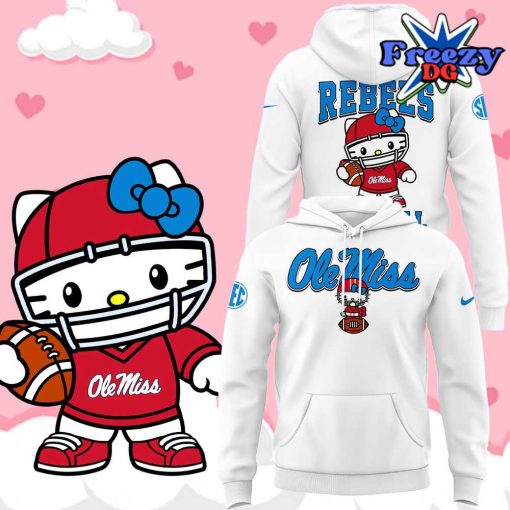 Ole Miss Rebels x Hello Kitty 2024 White Hoodie