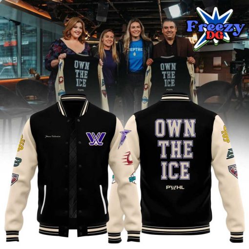 PWHL Peace Collective Own the Ice Letterman Baseball Jacket