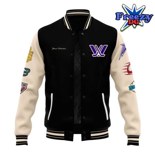 PWHL Peace Collective Own the Ice Letterman Baseball Jacket