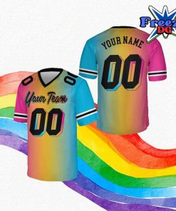 Personalized Team Rainbow Football Jersey