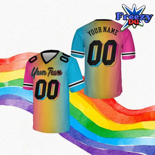 Personalized Team Rainbow Football Jersey