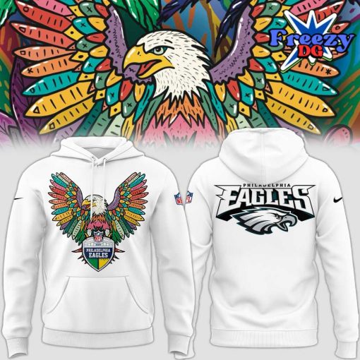 Philadelphia Eagles Wings 2024 White Hoodie