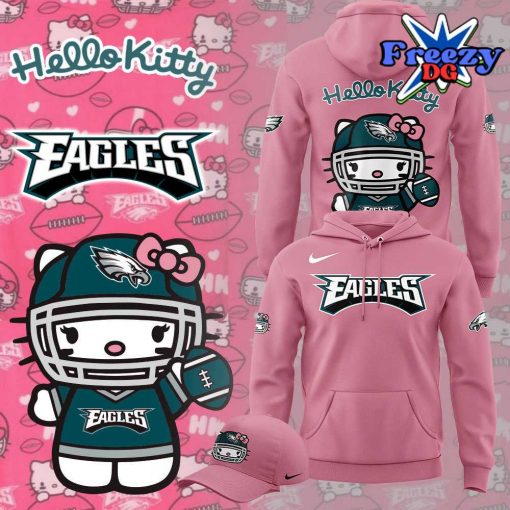 Philadelphia Eagles x Hello Kitty Night 2024 Pink Hoodie