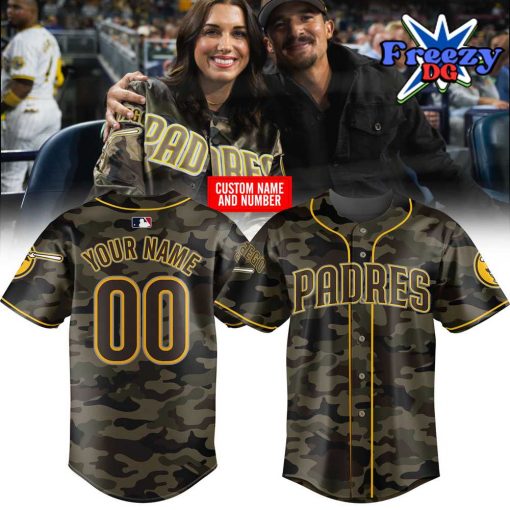 San Diego Padres Camo 2024 Custom Baseball Jersey