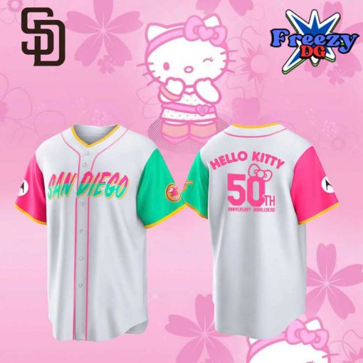 San Diego Padres Hello Kitty 50th Anniversary Baseball Jersey