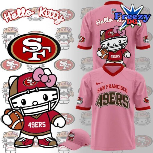 San Francisco 49ers x Hello Kitty 2024 Pink Football Jersey