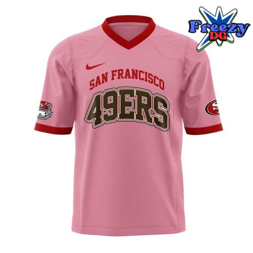 San Francisco 49ers x Hello Kitty 2024 Pink Football Jersey