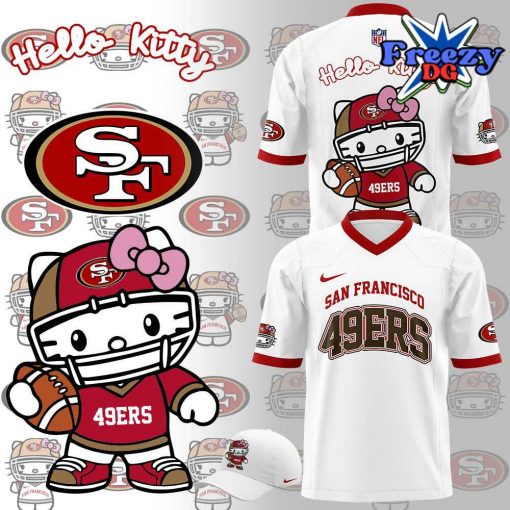 San Francisco 49ers x Hello Kitty 2024 White Football Jersey