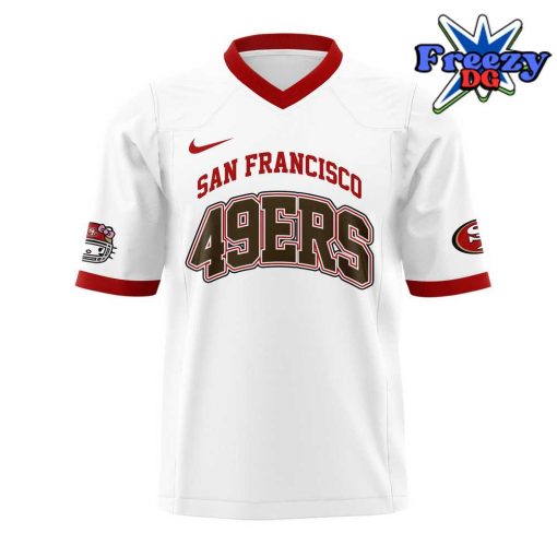 San Francisco 49ers x Hello Kitty 2024 White Football Jersey