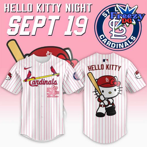 St. Louis Cardinals Hello Kitty 50th Anniversary Baseball Jersey