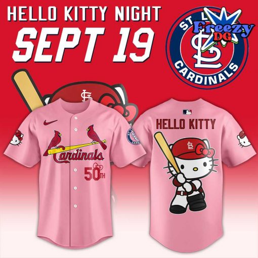 St. Louis Cardinals x Hello Kitty 50th Anniversary Baseball Jersey