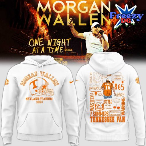 Tennessee x Morgan Wallen Neyland Stadium 2024 White Hoodie