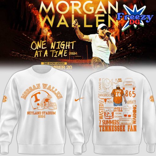 Tennessee x Morgan Wallen Neyland Stadium 2024 White Sweatshirt