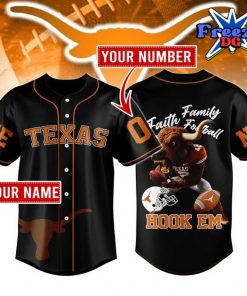 Texas Longhorns Hook Em Baseball Jersey