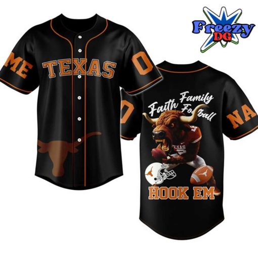 Texas Longhorns Hook Em Baseball Jersey