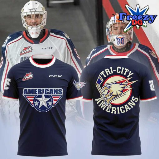 Tri-City Americans Hockey 2024 Navy T-Shirt